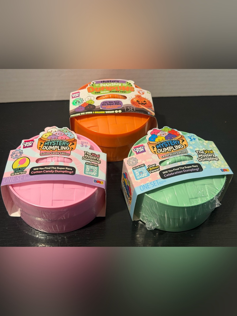 BUNDLE of 3 RMS Crazy Fun Mystery Dumplings cotton candy celebration Halloween